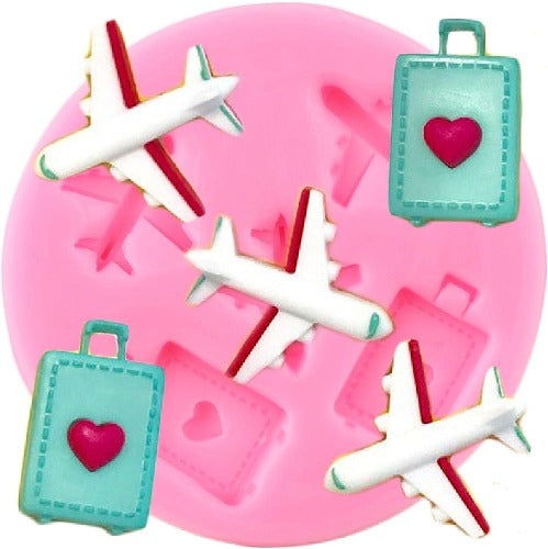 Silicone Mold - Airplane & Luggage