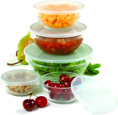 Nesting Glass Mixing/Storage Bowls with Lids