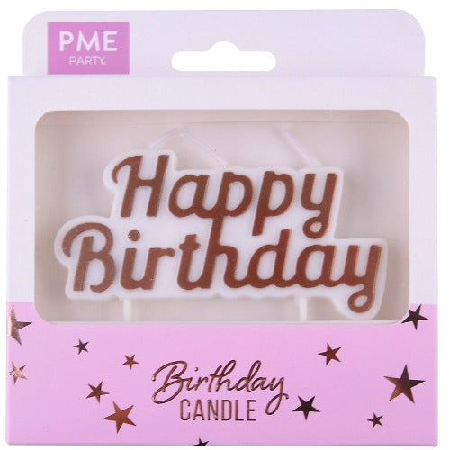 Candle Topper - Happy Birthday Rose Gold