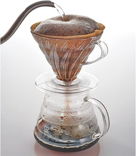 Clear Plastic Coffee Dripper and Measuring Spoon V60 Size 01