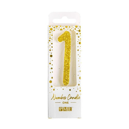 Candles - Gold Glitter Number 1