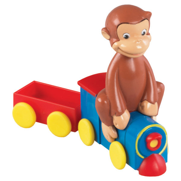 Cake Topper - Curious George on Train