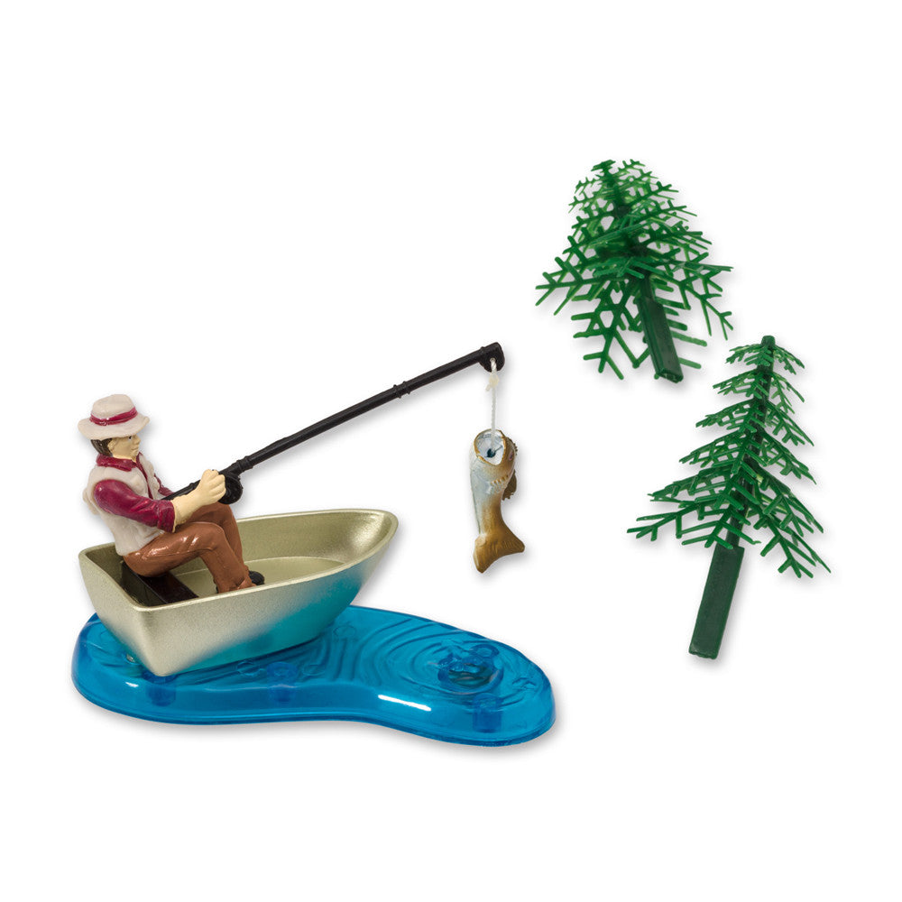 Cake Topper - Fisherman with Action Fish