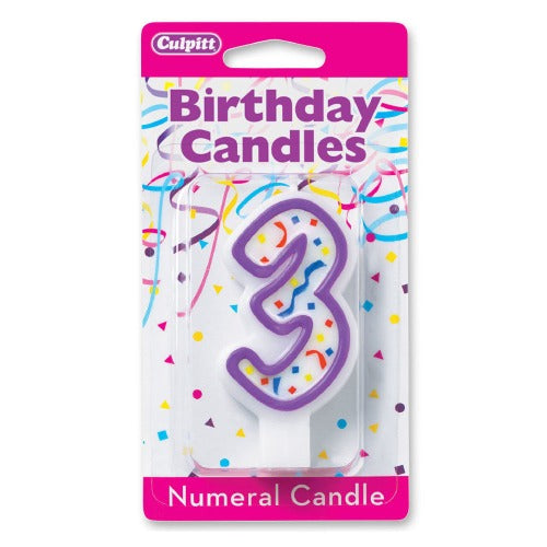 Candles - Numeral 3, 3"H