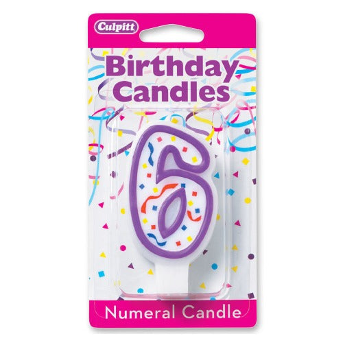 Candles - Numeral 6, 3"H