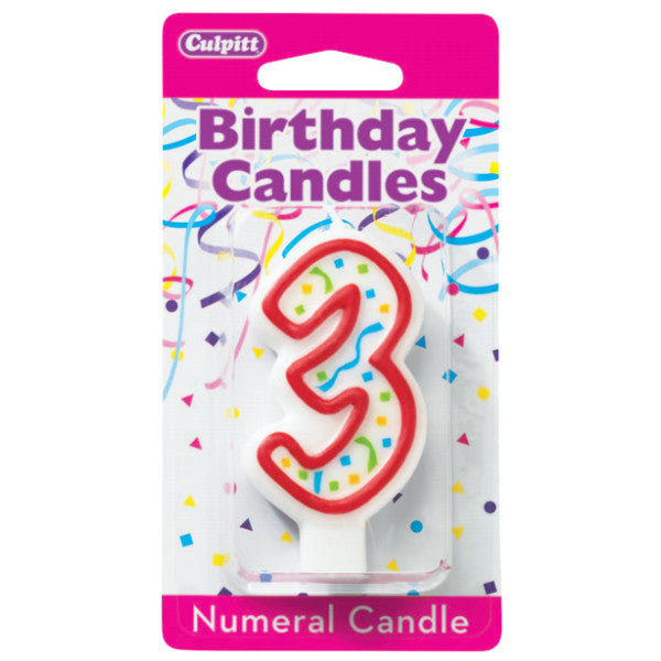Candles - Numeral 3, 3"H