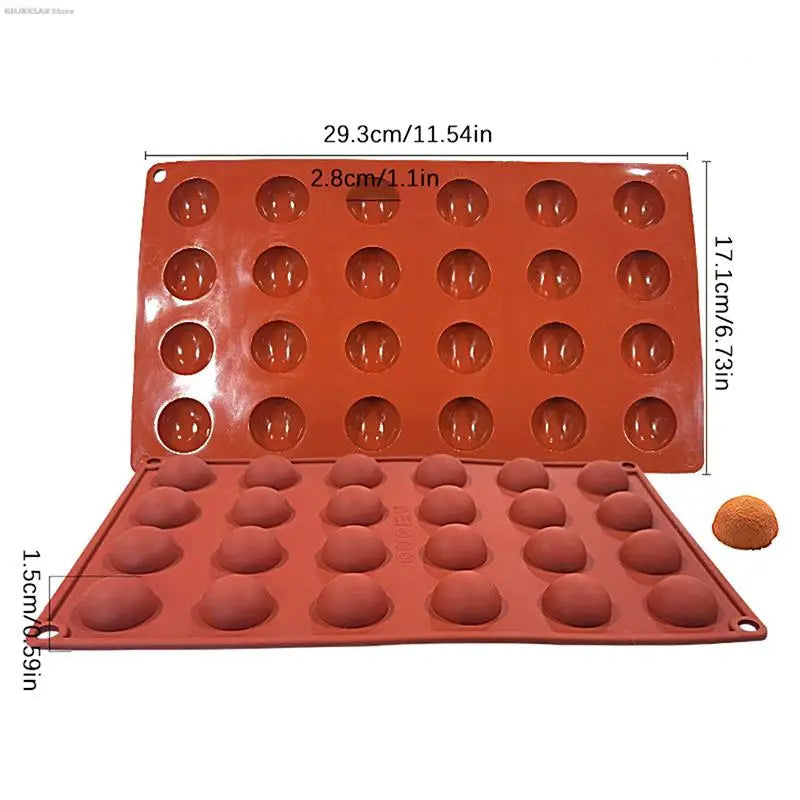 Silicone Mold - Hemisphere 1.1" 24 Cavity