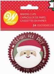 Standard Cupcake Liners - Santa Sleigh