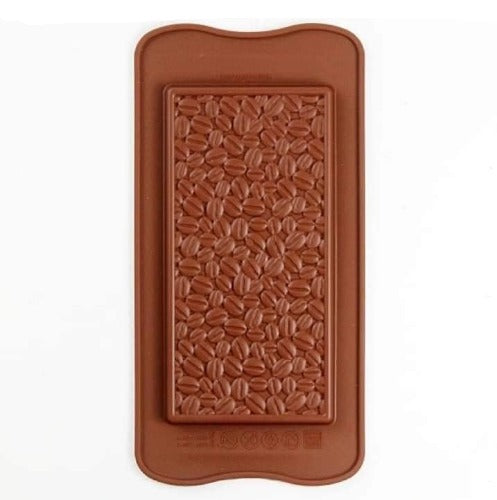 Silicone Mold - Chocolate Bar with Coffee Beans