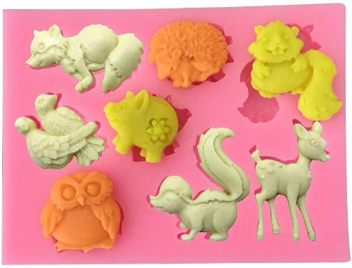 Silicone Mold Woodland Animals Sugar Room1