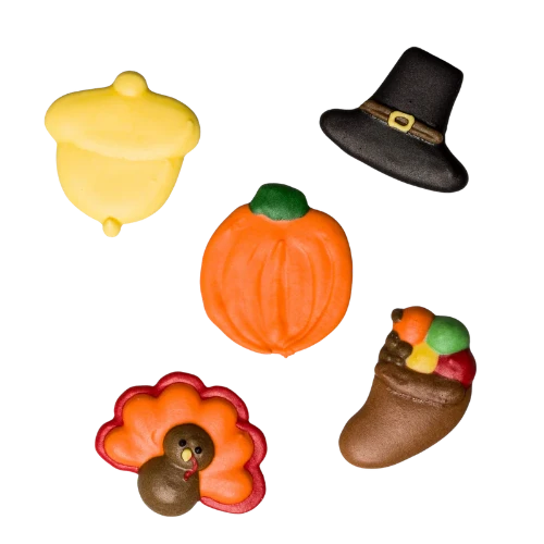 Royal Icing Decoration - Thanksgiving Assortment 1.5"