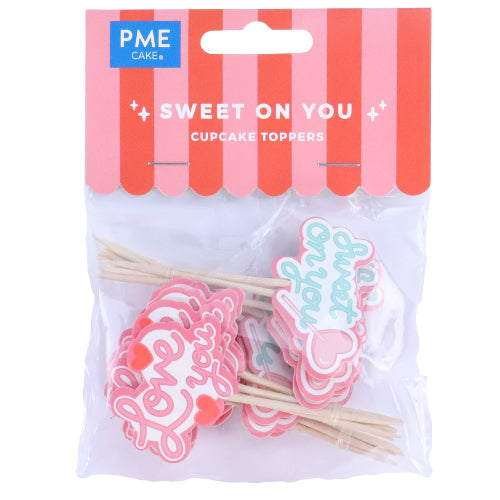 Cupcake Toppers - Sweet On You, Set of 24