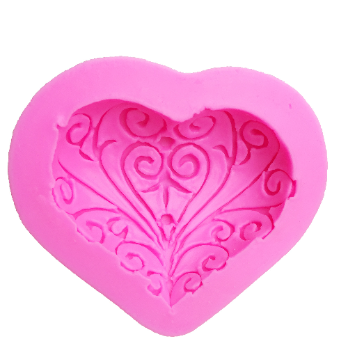 Silicone Mold - Heart with Scrolls