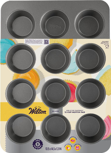 Silver Non-Stick Bakeware Muffin Pan, 12 Cup