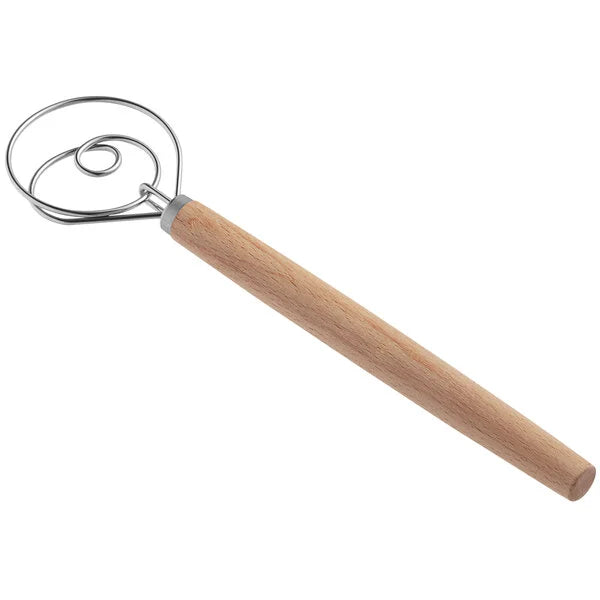 Stainless Steel Danish Dough Whip / Whisk with Wood Handle