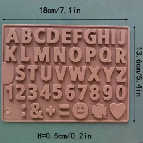 Silicone Mold - Alphabet, Numbers & Symbols