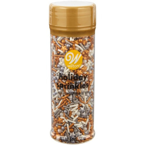 Sprinkles Mix - Metallic White, Silver and Gold Star