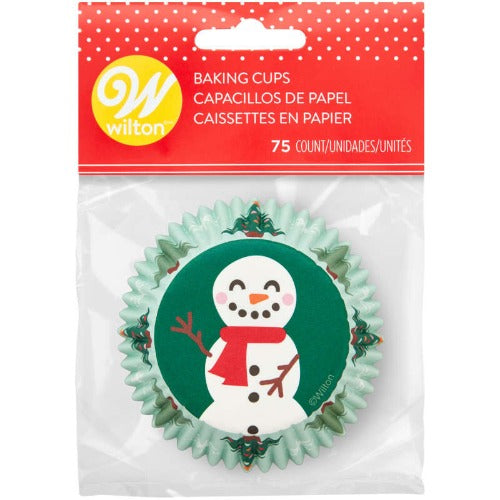Standard Cupcake Liners - Happy Snowman