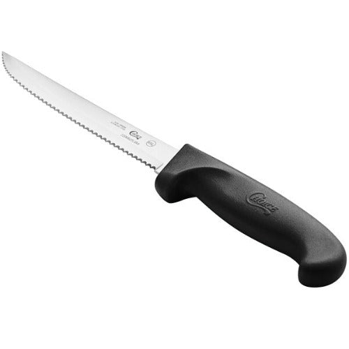 Serrated Edge Utility Knife with Black Handle