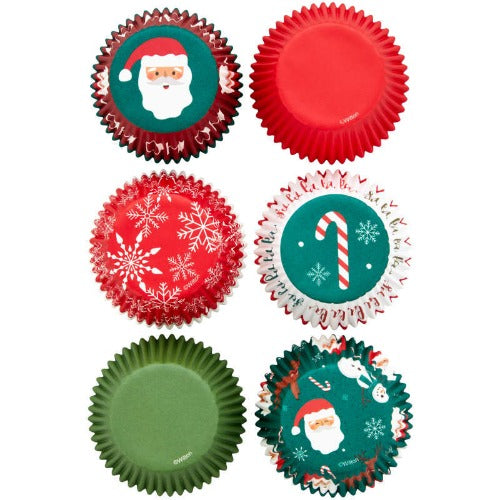 Standard Cupcake Liners - Santa Claus Christmas