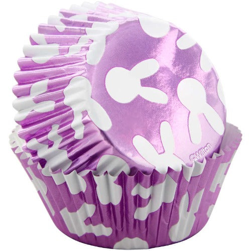 Standard Cupcake Liners - Purple Bunny Foil