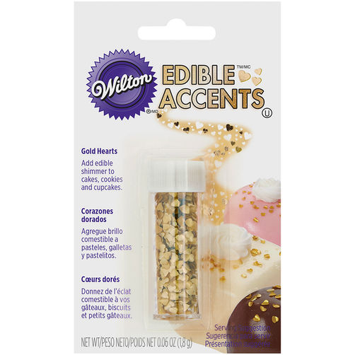 Edible Accents - Gold Hearts