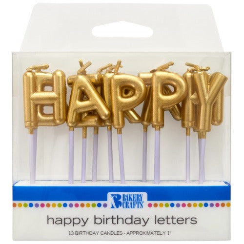 Candles - Gold Happy Birthday Letters