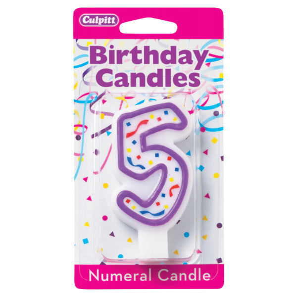 Candles - Numeral 5, 3"H