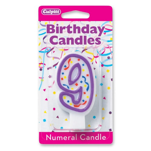 Candles - Numeral 9, 3"H,