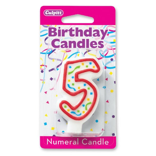Candles - Numeral 5, 3"H