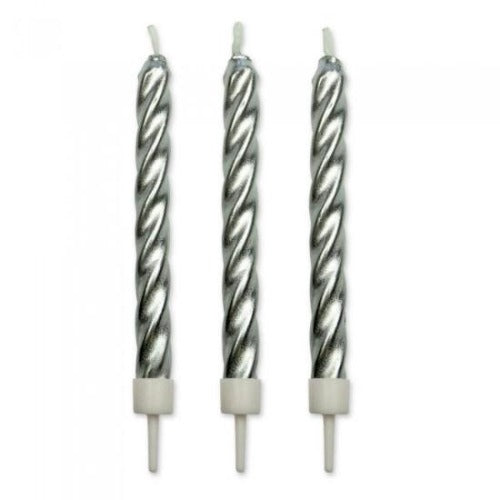 Candles - 10 Silver Twist